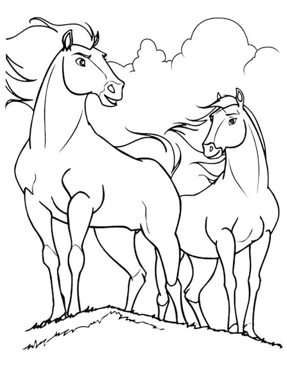 coloriage spirit sur la colline